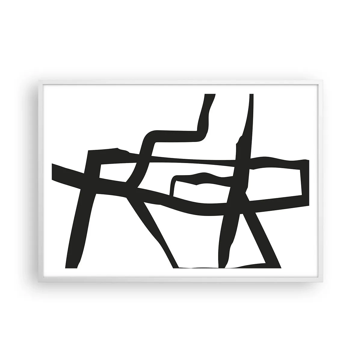 Affiche dans un cadre blanc - Poster - Conception noir et blanc - 100x70 cm