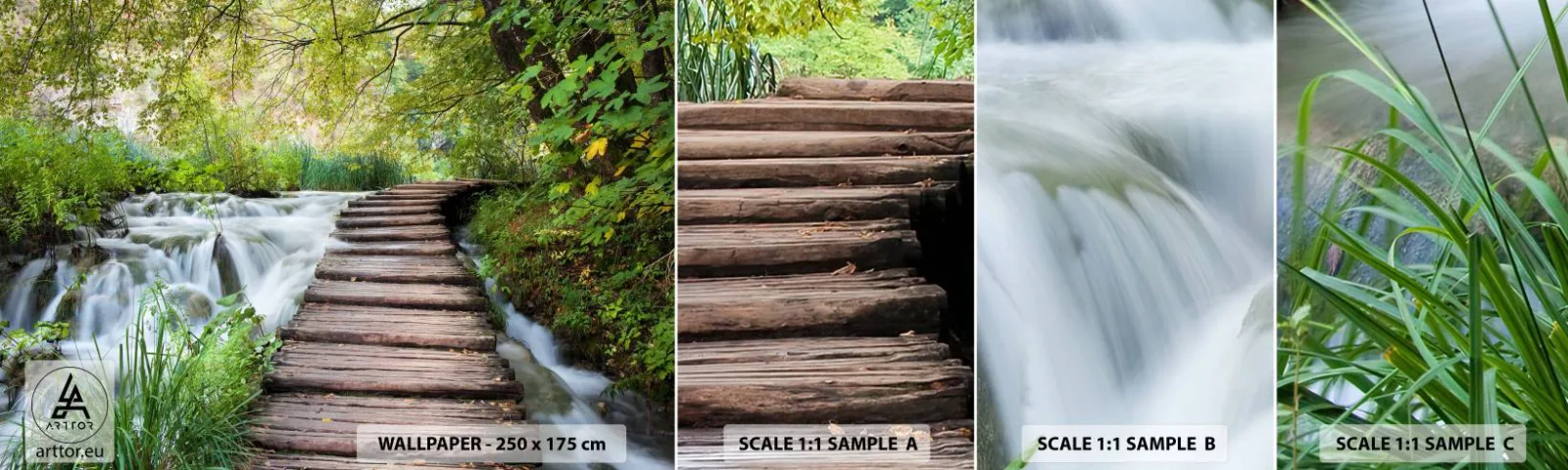 Échantillon De Papier Peint Standard Eco - L'eau n'est pas si calme - Paysage, Croatie, Nature - 100x30 cm