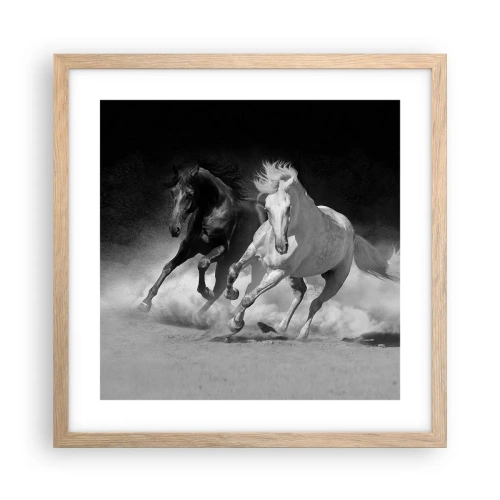 Affiche dans un chêne clair - Poster - Galop de la liberté - 40x40 cm