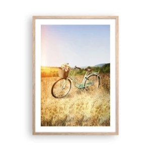 Affiche dans un chêne clair - Poster - Je vais rester un petit moment - 50x70 cm