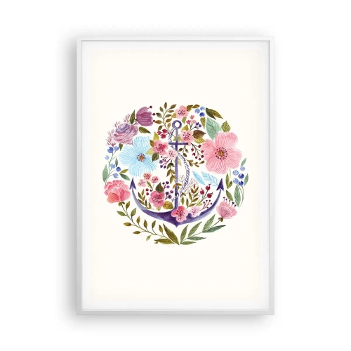 Affiche dans un cadre blanc - Poster - Le beau rêve du marin - 70x100 cm