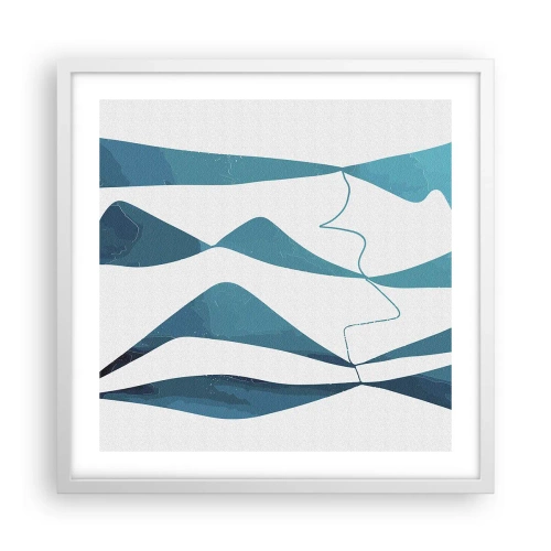 Affiche dans un cadre blanc - Poster - Abstraction : composé turquoise - 50x50 cm