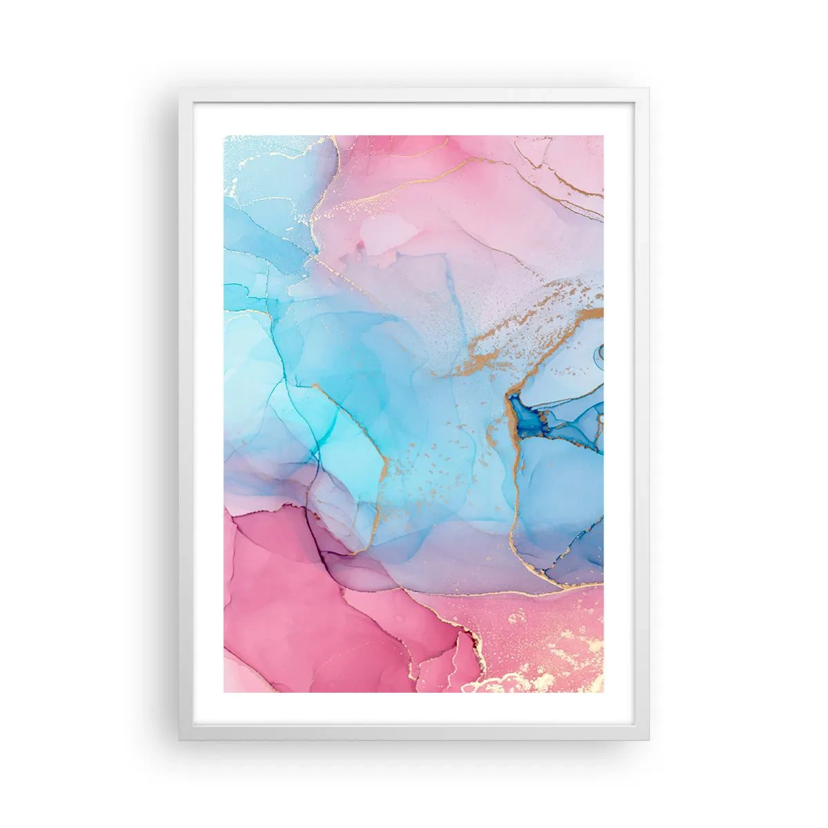 Affiche dans un cadre blanc - Poster - Rencontre et mélange - 50x70 cm