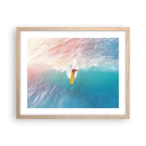 Affiche dans un chêne clair - Poster - Le cavalier de l'océan - 50x40 cm