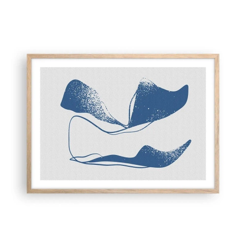 Affiche dans un chêne clair - Poster - Abstraction ailée - 70x50 cm