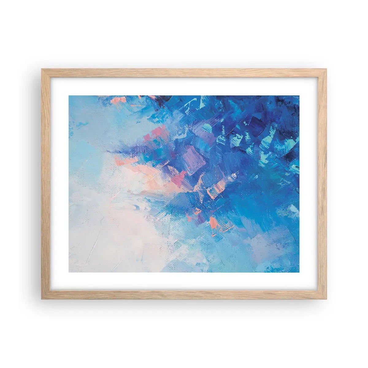 Affiche dans un chêne clair - Poster - Abstraction hivernale - 50x40 cm