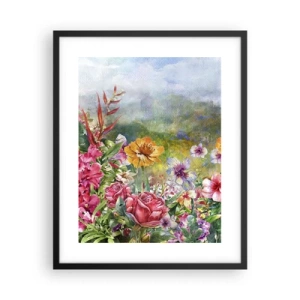 Affiche dans un cadre noir - Poster - Un jardin devenu fou - 40x50 cm