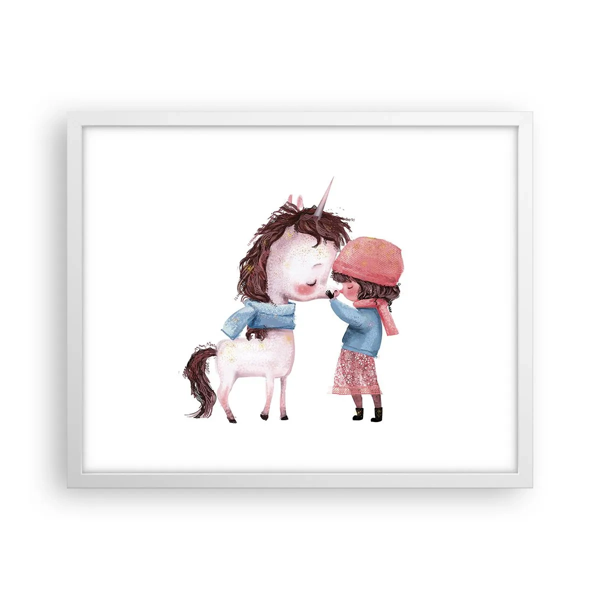 Affiche dans un cadre blanc - Poster - Histoire d'hiver - 50x40 cm