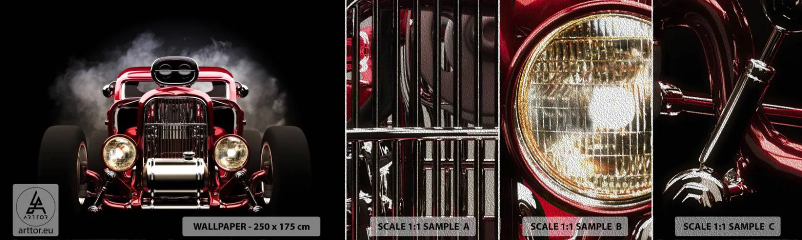 Échantillon de Papier Peint Premium Sand - Rapide et furieusement beau - Automobile, Voiture, sport - 100x30 cm