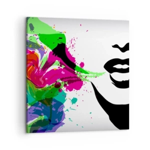 Impression sur toile - Image sur toile - Une histoire aux couleurs de l'arc-en-ciel - 50x50 cm