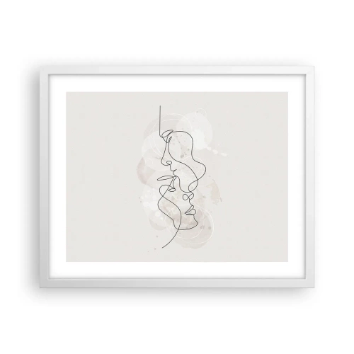 Affiche dans un cadre blanc - Poster - Emmêlé dans une étreinte - 50x40 cm