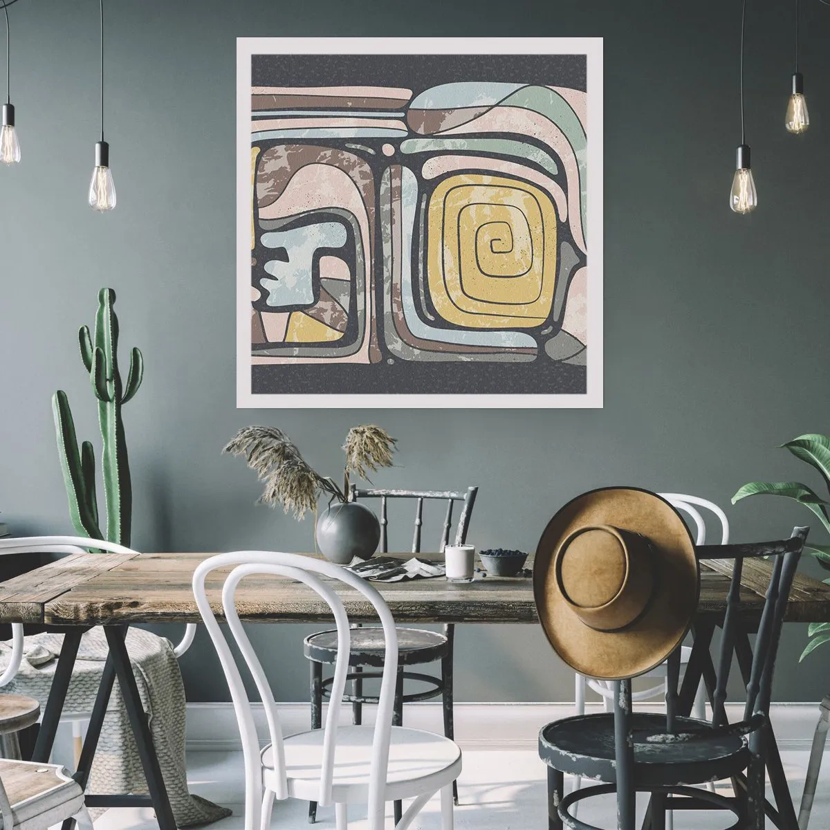 Affiche - Poster - L'abstraction dans l'esprit précolombien - 60x60 cm