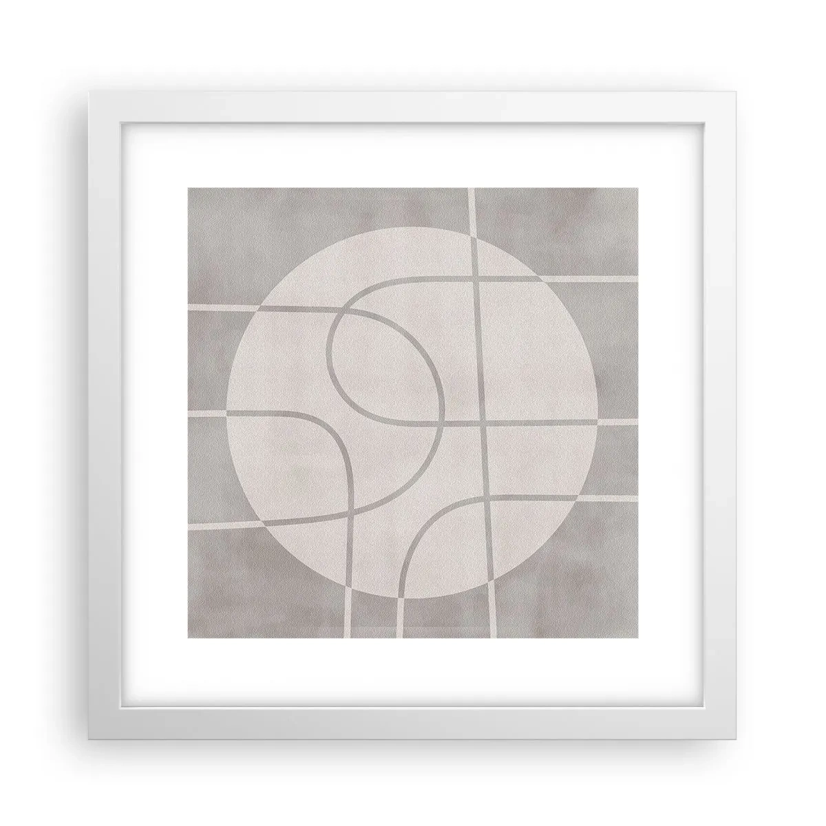 Affiche dans un cadre blanc - Poster - Circulaire et tout droit - 30x30 cm