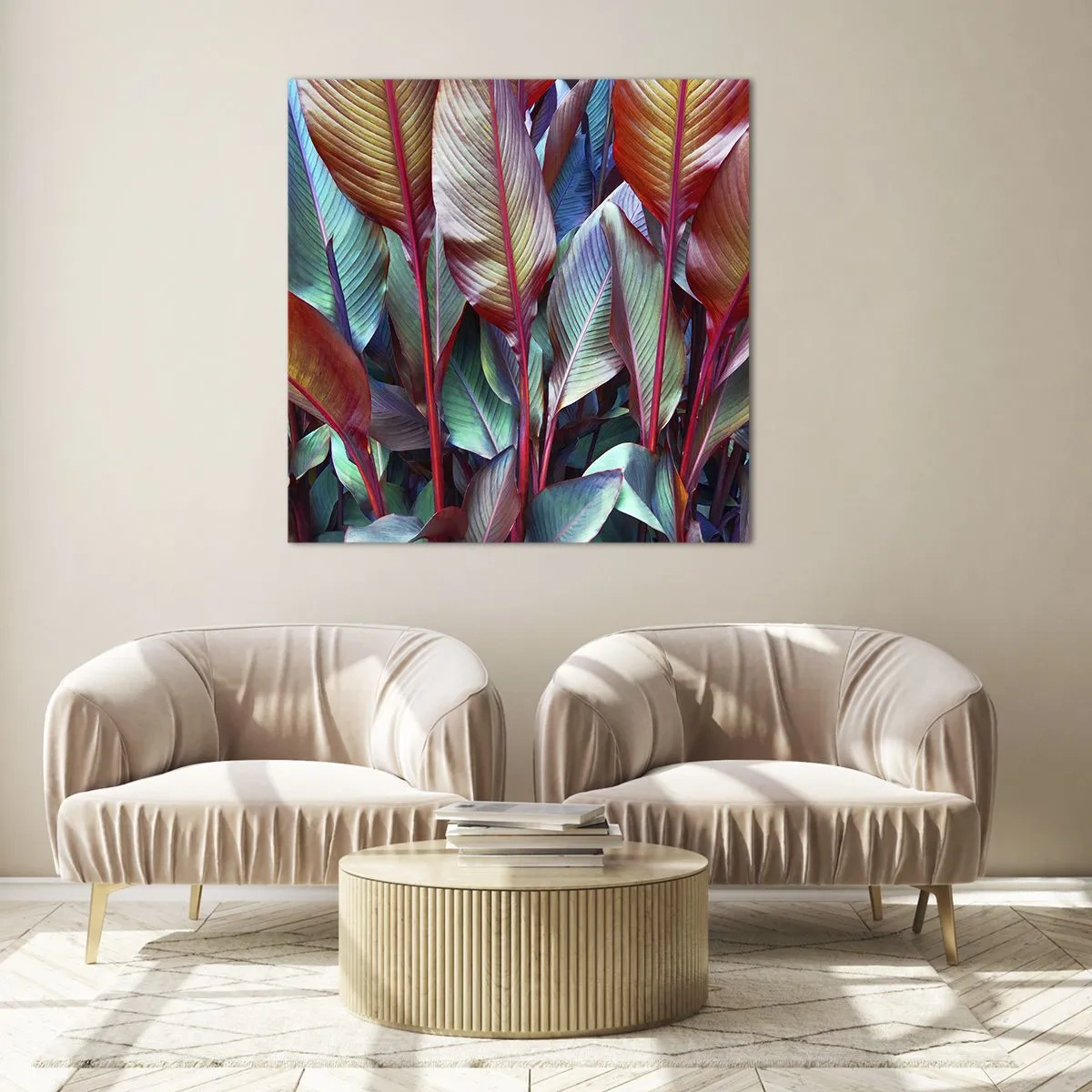 Impression sur verre - Image sur verre - Un fourré coloré - 70x70 cm