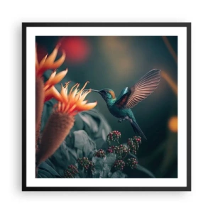 Affiche dans un cadre noir - Poster - une vie vraiment colorée - 60x60 cm
