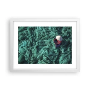 Affiche dans un cadre blanc - Poster - Dans une mer de filet - 40x30 cm