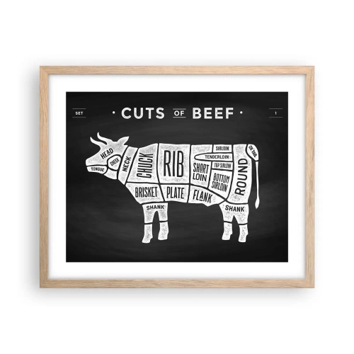 Affiche dans un chêne clair - Poster - L'art de la découpe - 50x40 cm