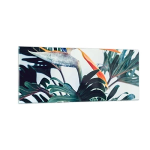 Impression sur verre - Image sur verre - Le buisson oiseaux - 100x40 cm