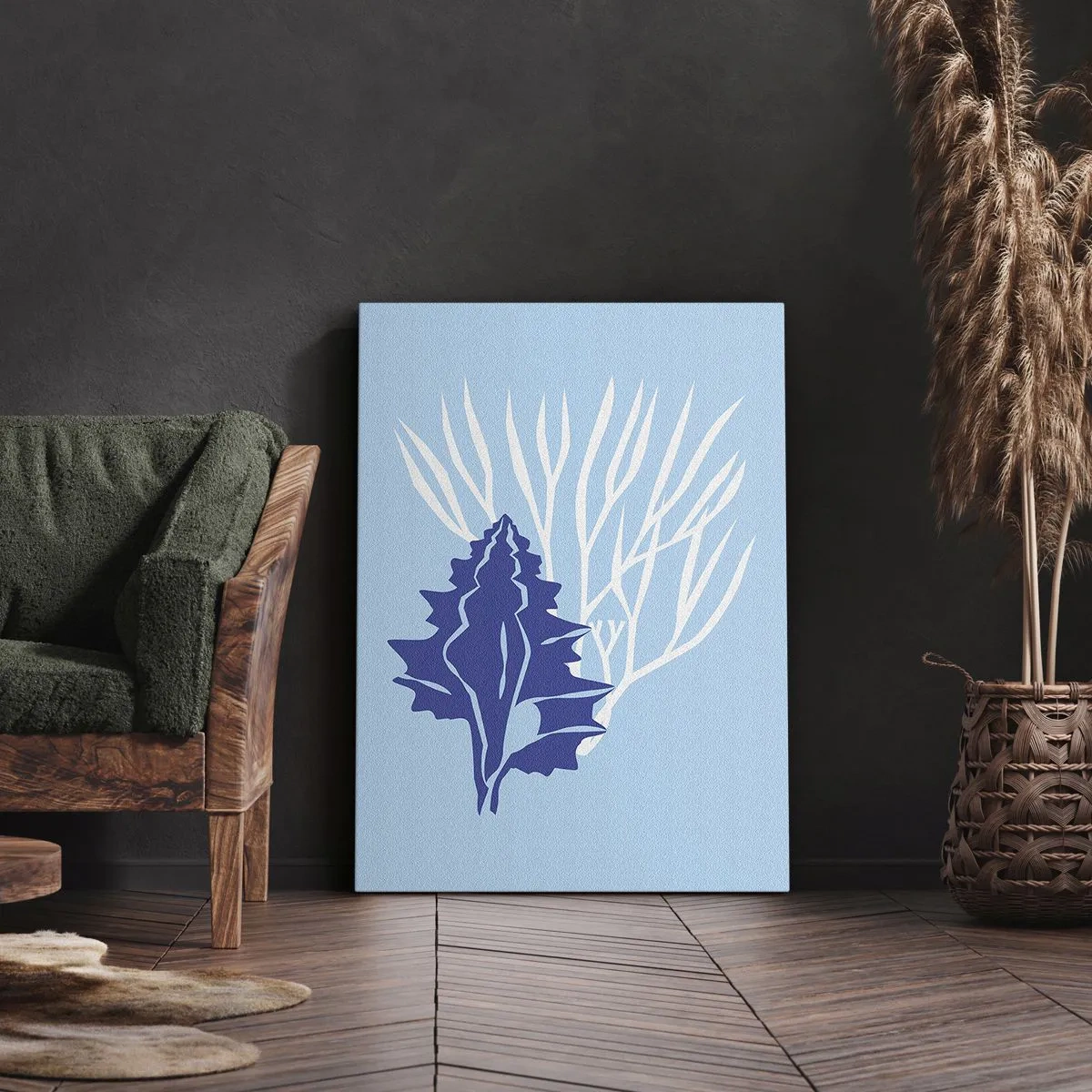 Impression sur toile - Image sur toile - Formes feuillues - 65x120 cm