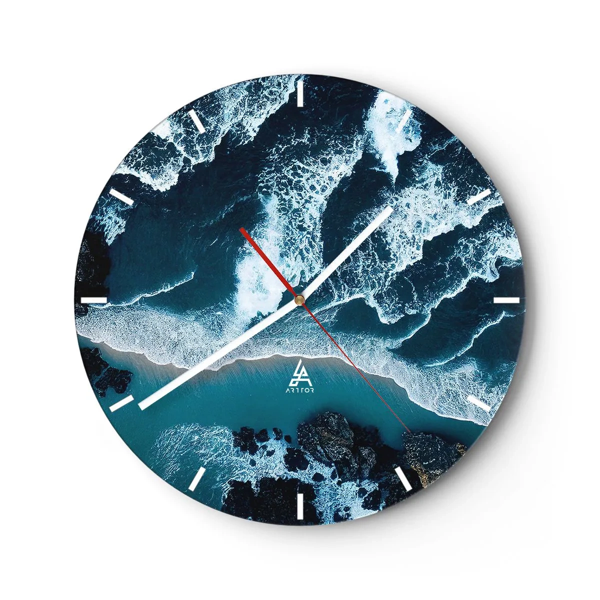 Horloge murale - Pendule murale - Enveloppé par les vagues - 40x40 cm