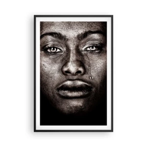 Affiche dans un cadre noir - Poster - Une larme - 61x91 cm