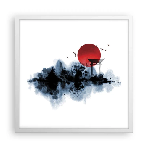 Affiche dans un cadre blanc - Poster - Vue japonnaise - 50x50 cm
