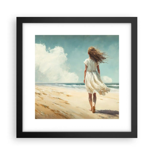 Affiche dans un cadre noir - Poster - Pour rencontrer le soleil et le vent - 30x30 cm