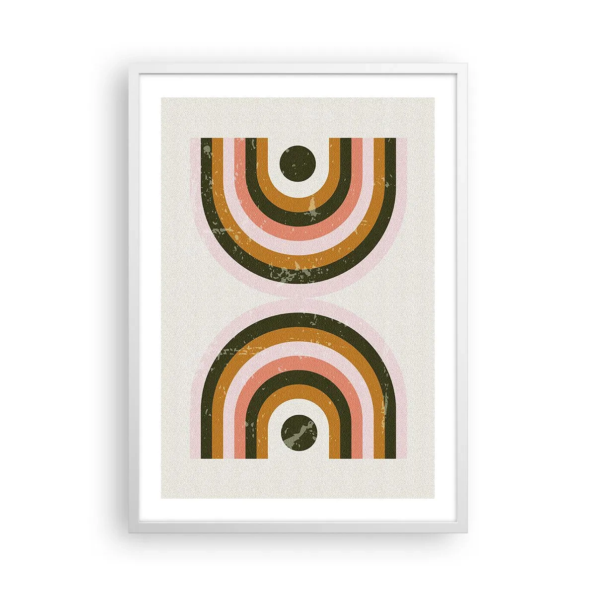 Affiche dans un cadre blanc - Poster - Abstraction jumelle - 50x70 cm