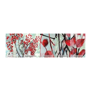 Échantillon de Papier Peint Premium Canvas - Arbre en écarlate - Abstraction, Feuilles rouges, Bifurquer - 100x30 cm
