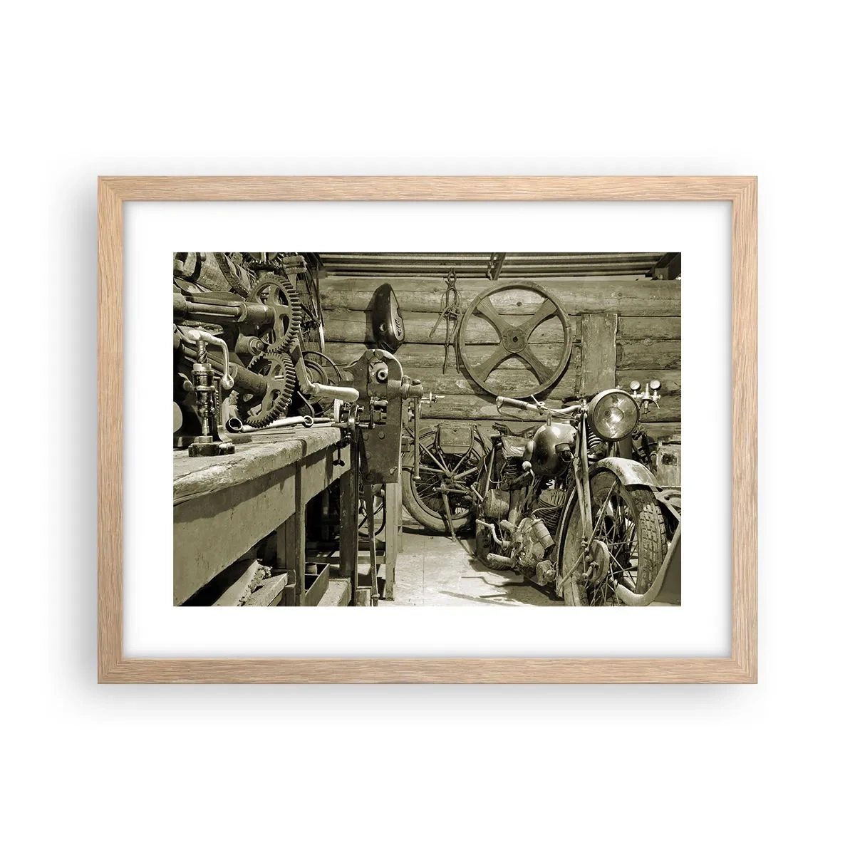 Affiche dans un chêne clair - Poster - Dans le hangar de l'oncle Władek - 40x30 cm