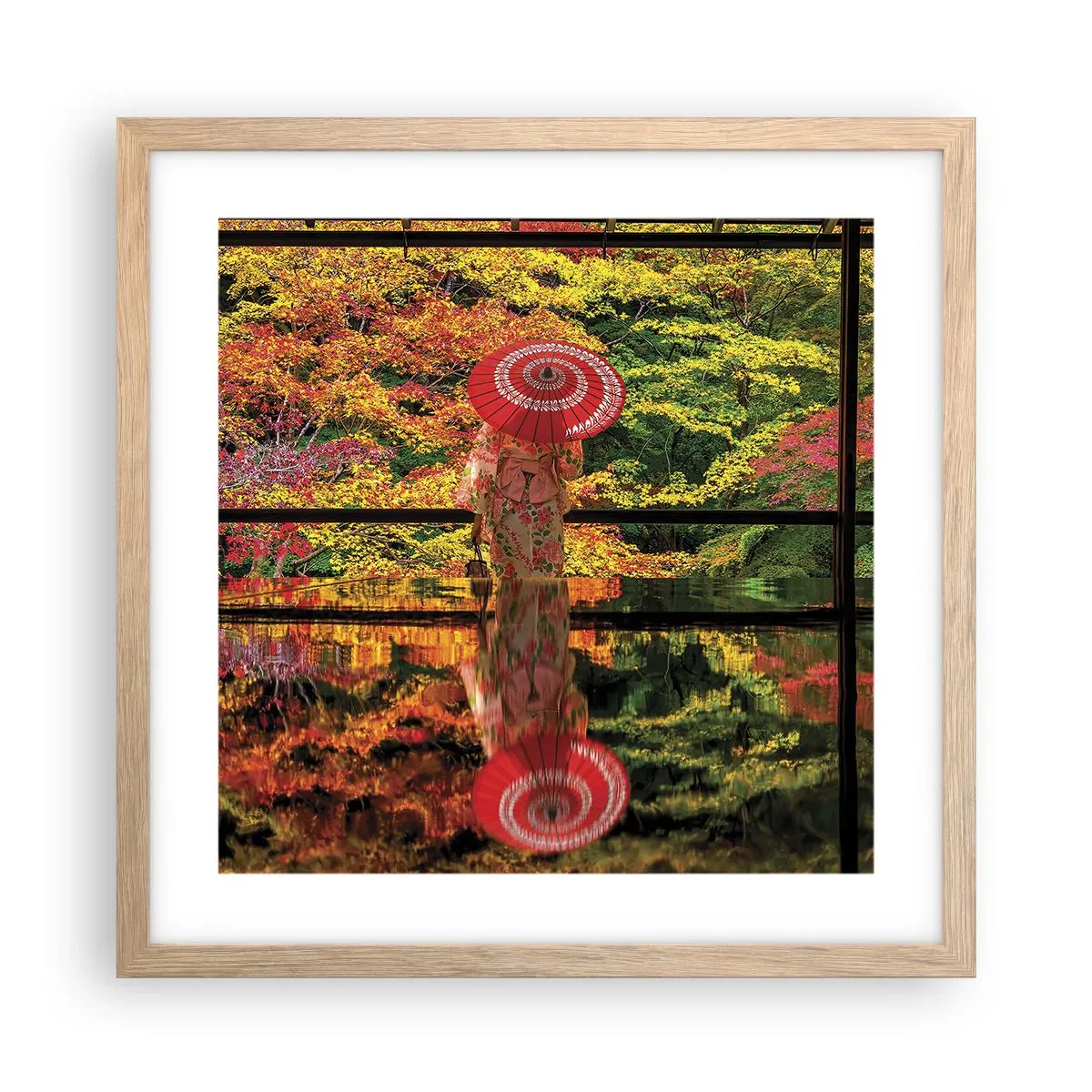 Affiche dans un chêne clair - Poster - Dans le temple de la nature - 40x40 cm