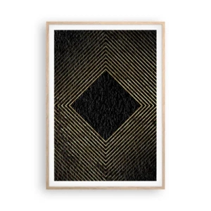 Affiche dans un chêne clair - Poster - Géométrie dans un style glamour - 70x100 cm