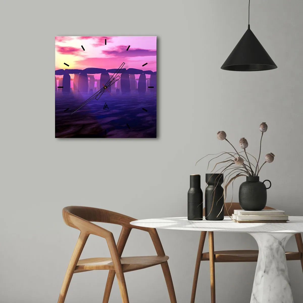 Horloge murale - Pendule murale - Mystère à l'aube dans le brouillard - 30x30 cm