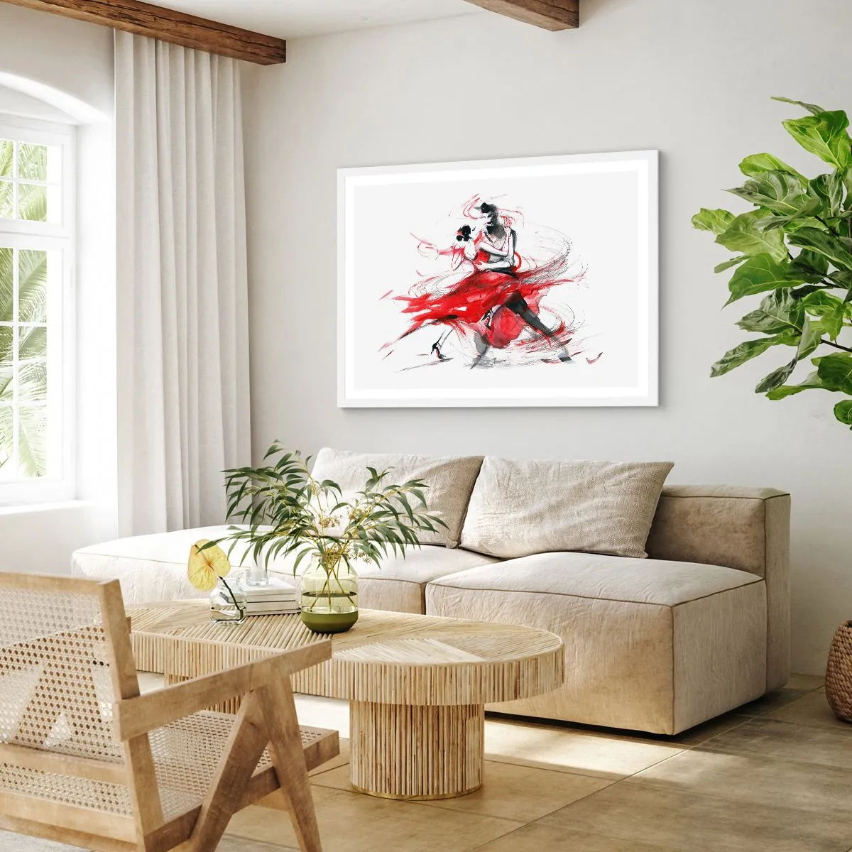 Affiche dans un cadre blanc - Poster - Tango - le rythme de la passion - 70x50 cm