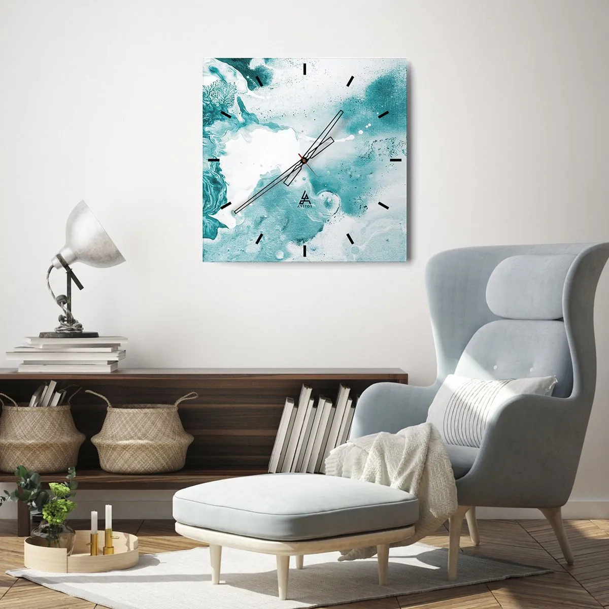 Horloge murale - Pendule murale - Marécage bleu - 40x40 cm