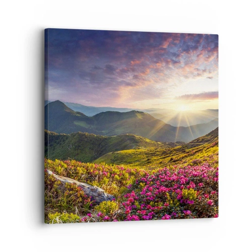 Impression sur toile - Image sur toile - Fraîcheur matinale en montagne - 30x30 cm