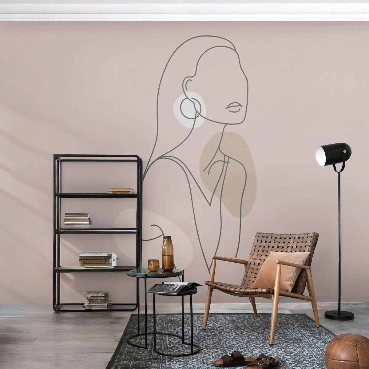 Papier Peint Photo Premium Canvas - Icone féminin - Abstraction, Femme, Graphique - 250x175 cm