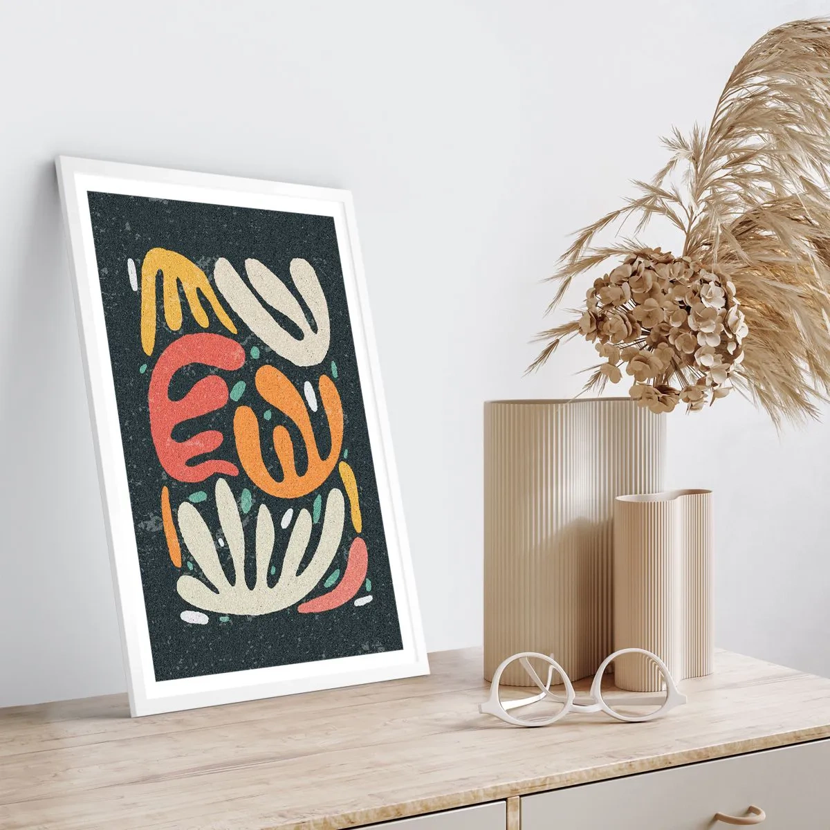 Affiche dans un cadre blanc - Poster - Composition – Je suis sur le point de t'attraper - 30x40 cm