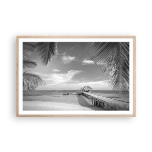 Affiche dans un chêne clair - Poster - Souvenirs ou rêve? - 91x61 cm