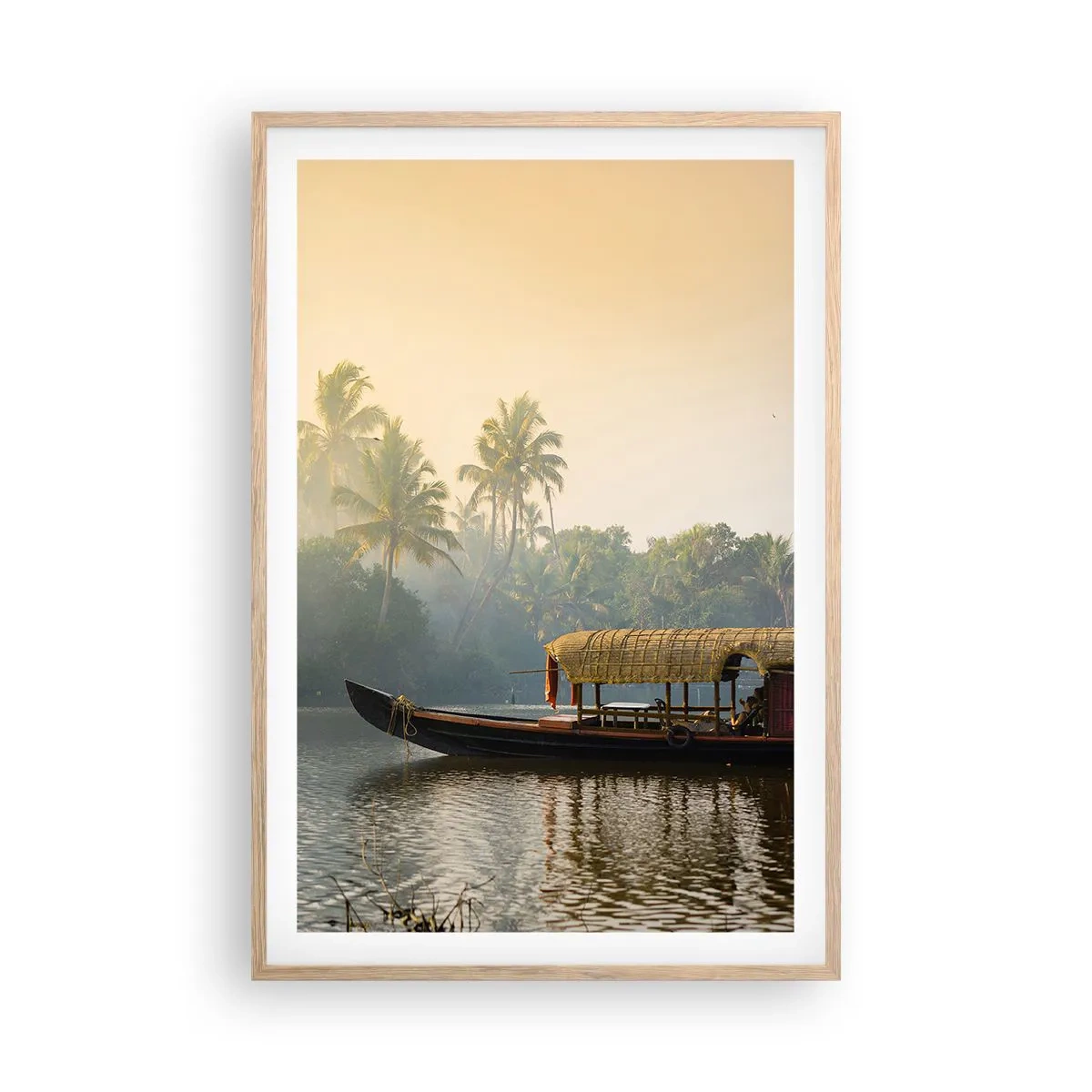 Affiche dans un chêne clair - Poster - Maison sur la rivière - 61x91 cm