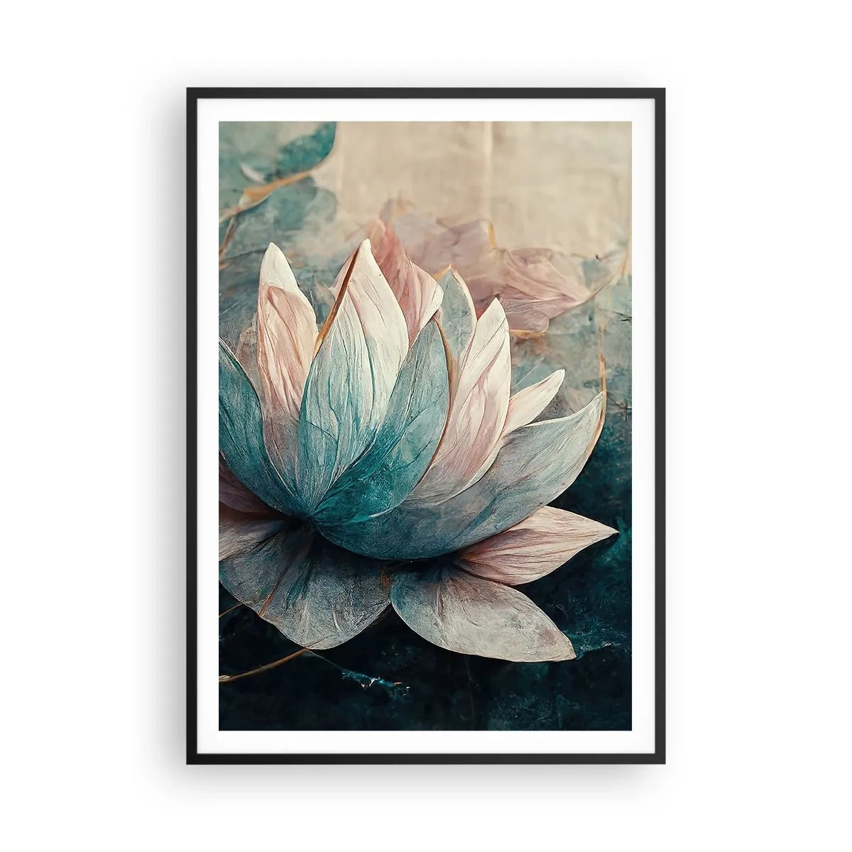 Affiche dans un cadre noir - Poster - Les étoiles du lac - 70x100 cm