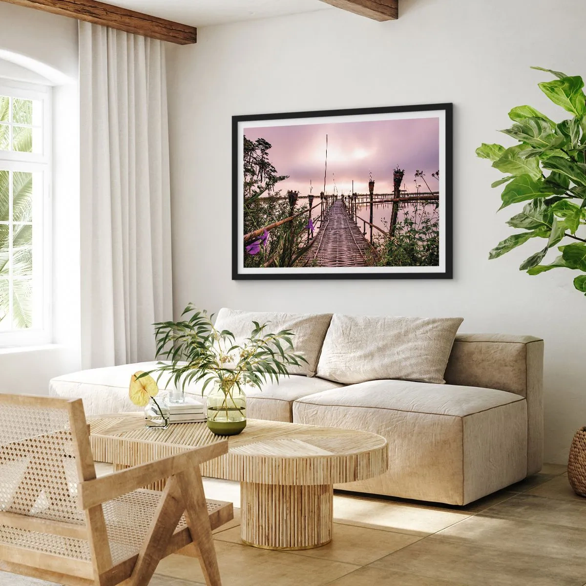 Affiche dans un cadre noir - Poster - Le silence et le calme d'Asie - 50x40 cm