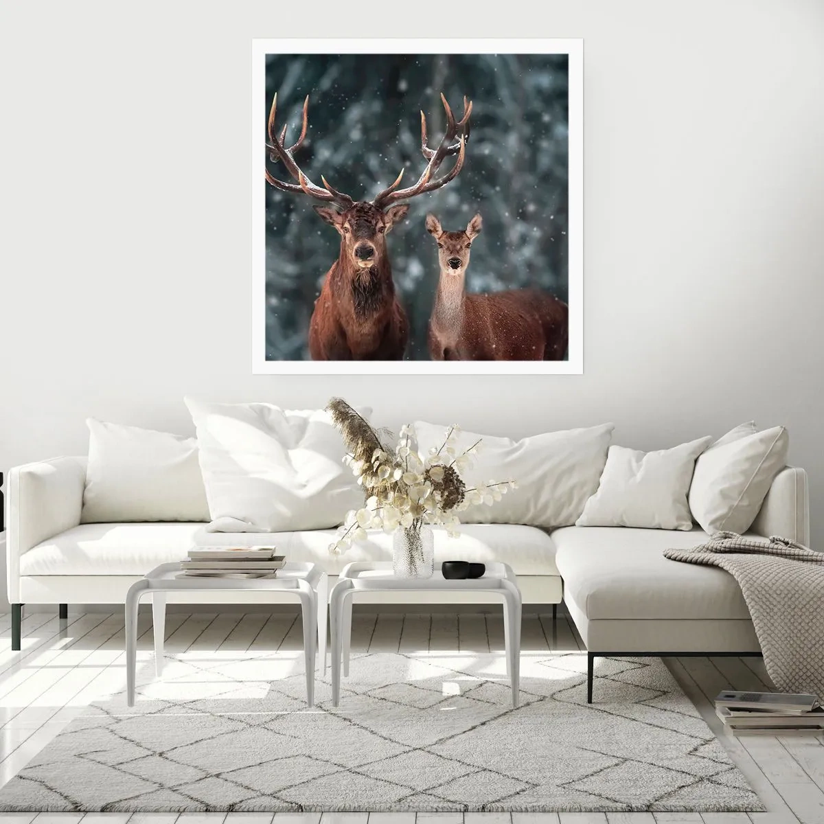 Affiche - Poster - Le roi de la forêt avec sa femme - 60x60 cm