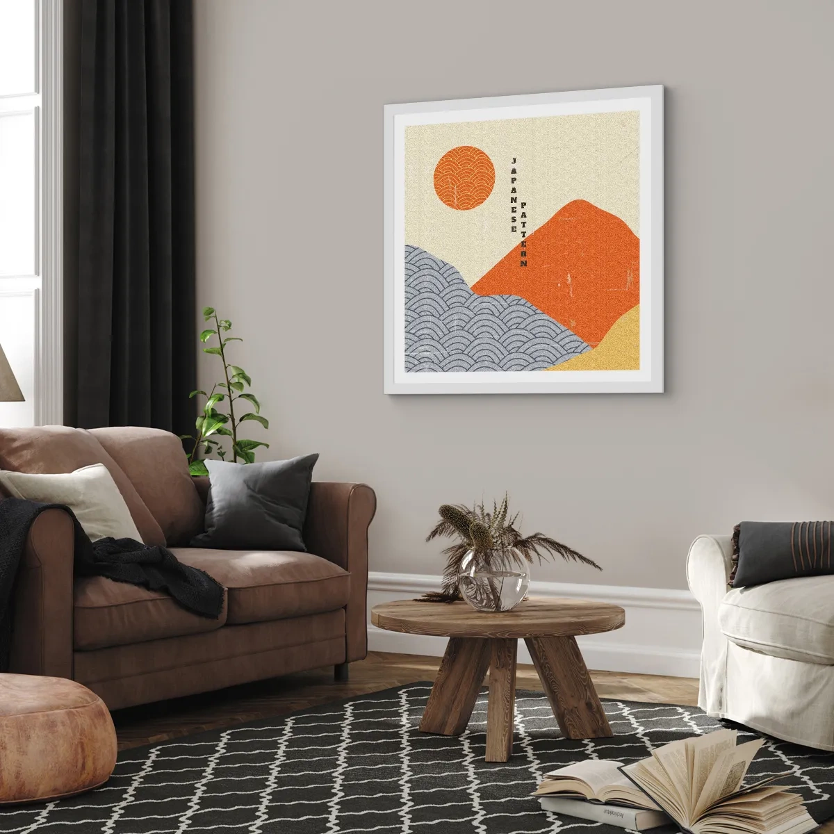 Affiche dans un cadre blanc - Poster - Dans l'esprit japonais - 30x30 cm