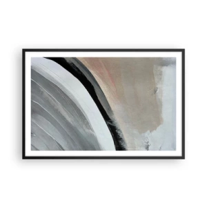 Affiche dans un cadre noir - Poster - Composition : arc de noir et gris - 91x61 cm