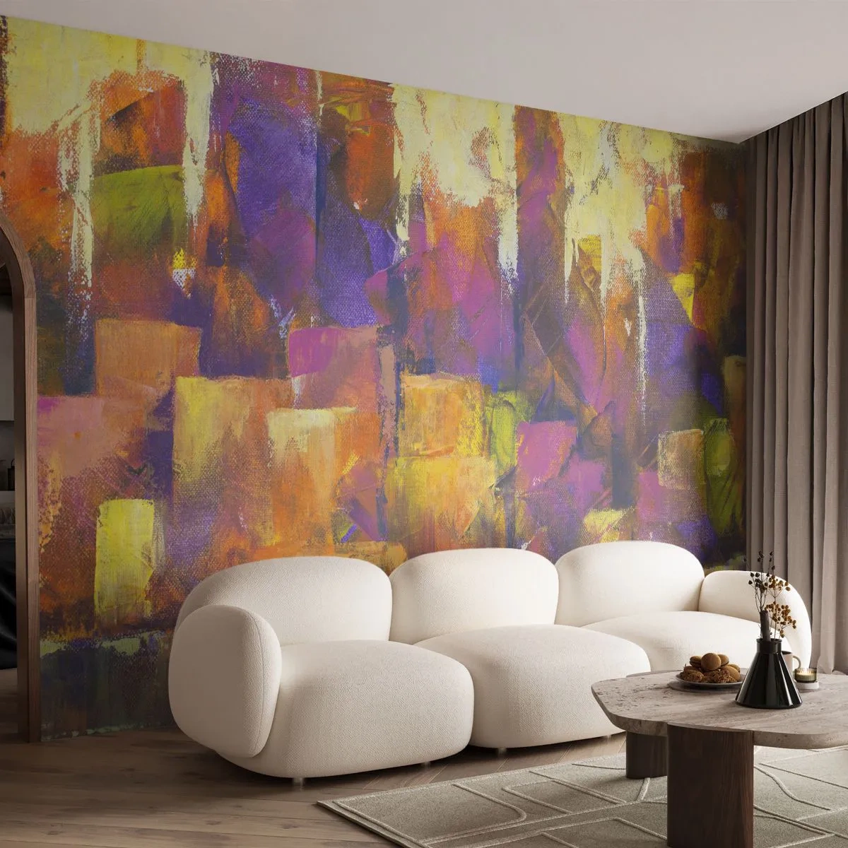 Papier Peint Autocollant Deluxe Sticker - Composition métropolitaine - Abstraction, Morceau, Art moderne - 250x175 cm