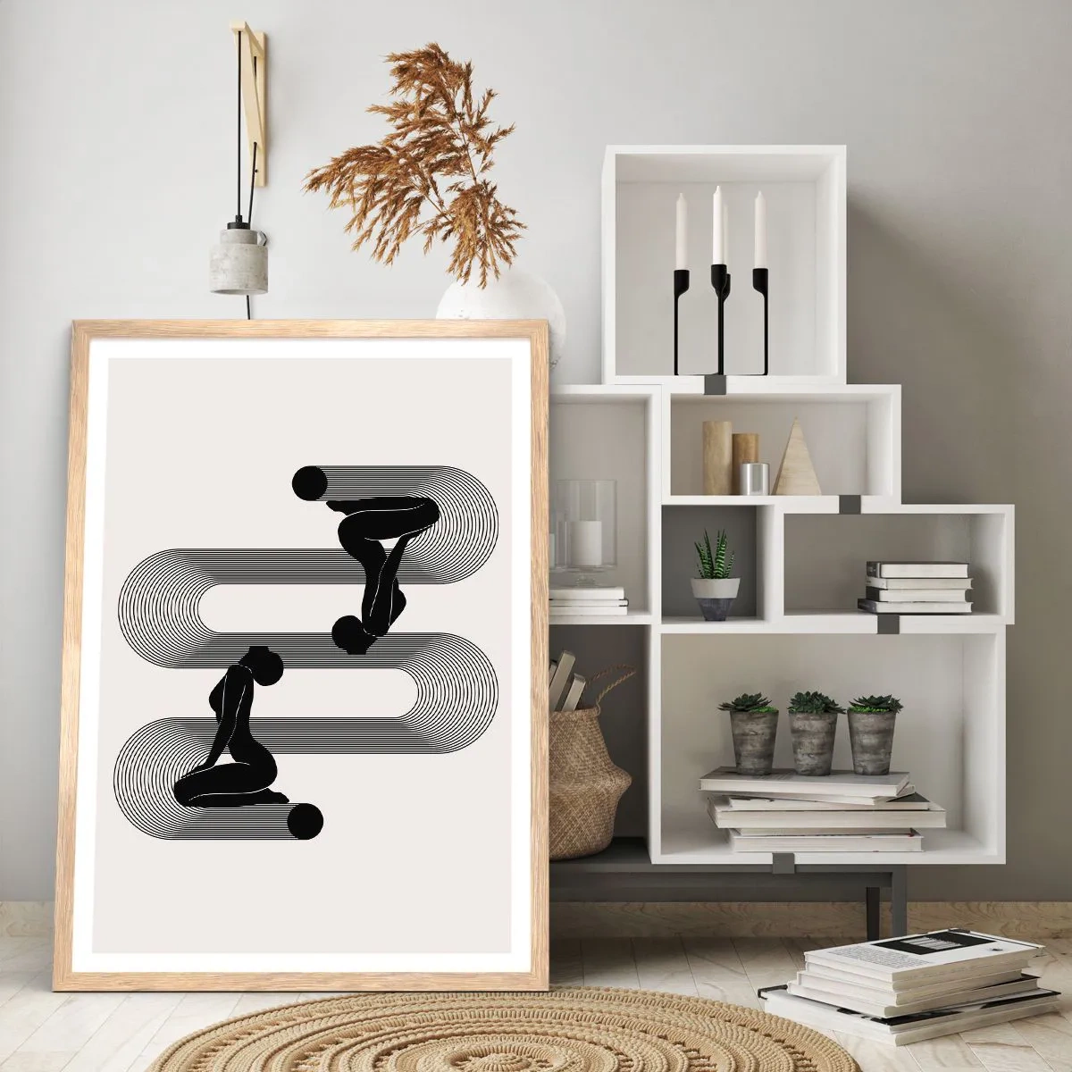 Affiche dans un chêne clair - Poster - Symétrie sensuelle - 50x70 cm