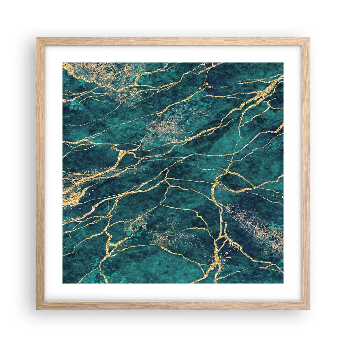 Affiche dans un chêne clair - Poster - Mine d'or - 50x50 cm
