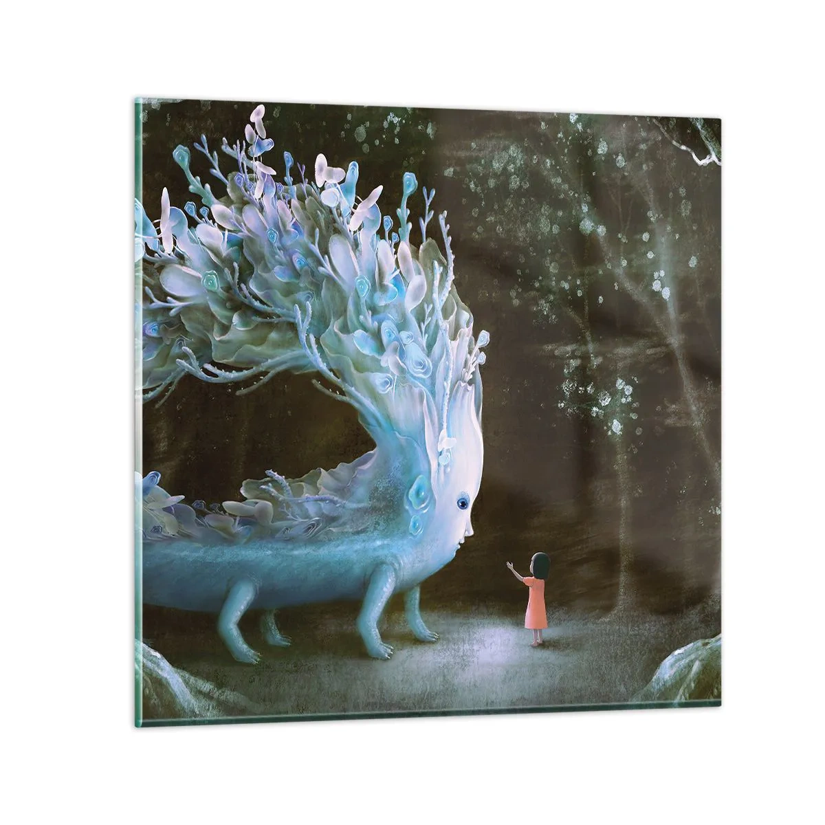 Impression sur verre - Image sur verre - Une rencontre fantastique - 50x50 cm