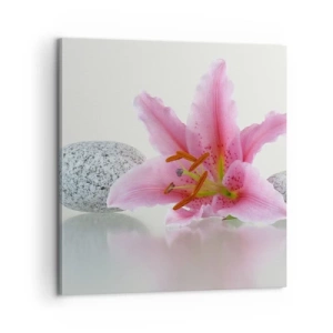 Impression sur toile - Image sur toile - Étude de rose, gris et blanc - 60x60 cm